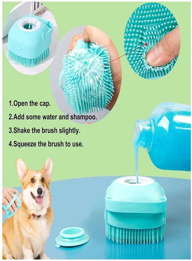 Urban Threads Pet Grooming Kit, Silicone Brush, Bristle Brush, Comb, and Bathing Tub for Dogs, Multi-Colour (Pack of 3) - Image 2